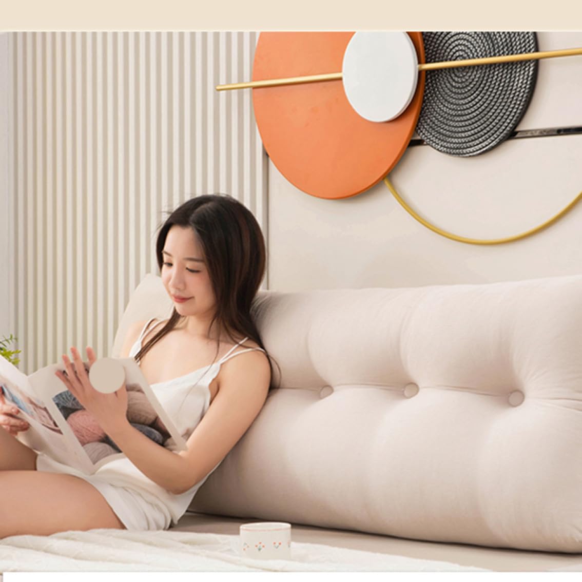 Amazon.co.jp: NASFH 背もたれ クッション 80*20*50 ベッド 用